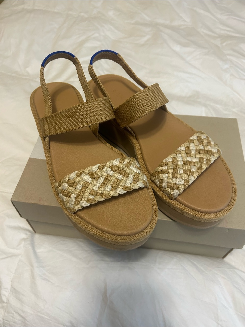 Rothy's Platform Sandals in Beach Sand, size 7 (can fit 7.5)